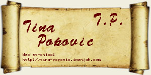 Tina Popović vizit kartica